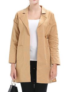 Notch Lapel Patch Pocket Plain Trench Coat