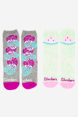 Womens 2 Pack Crew Socks Mint/Grey Womens 2 Pack Crew Socks Mint/Grey