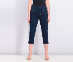 Womens High Rise Straight Crop Jeans  Navy Wash