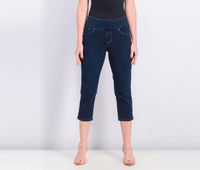Womens High Rise Straight Crop Jeans  Navy Wash - thumbnail