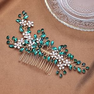 Hair Combs Headdress Rhinestone Alloy Wedding Cocktail Retro Wedding With Crystals Splicing Headpiece Headwear Lightinthebox