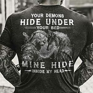 Men's T Shirt Patterned Letter Crew Neck Short Sleeve White Gray Casual Print Tops Basic Fashion Classic Comfortable Summer Sports Graphic Tees Lightinthebox