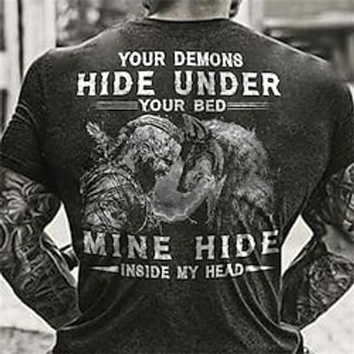 Men's T Shirt Patterned Letter Crew Neck Short Sleeve White Gray Casual Print Tops Basic Fashion Classic Comfortable Summer Sports Graphic Tees Lightinthebox