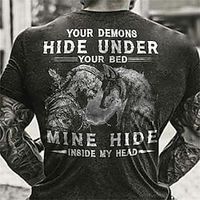 Men's T Shirt Patterned Letter Crew Neck Short Sleeve White Gray Casual Print Tops Basic Fashion Classic Comfortable Summer Sports Graphic Tees Lightinthebox - thumbnail