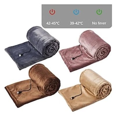 USB Electric Heating Blanket Portable Plush Heated Shawl Scarf with 3 Temperature Settings for Home Office Neck Warmer Lightinthebox