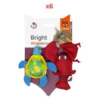 FOFOS Turtle & Lobster With Catnip Cat Toy (Pack Of 6)