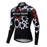 21Grams Men's Cycling Jersey Long Sleeve Bike Top with 3 Rear Pockets Mountain Bike MTB Road Bike Cycling Breathable Quick Dry Moisture Wicking Reflective Strips Black Gear Polyester Spandex Sports Lightinthebox - thumbnail