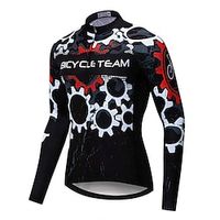 21Grams Men's Cycling Jersey Long Sleeve Bike Top with 3 Rear Pockets Mountain Bike MTB Road Bike Cycling Breathable Quick Dry Moisture Wicking Reflective Strips Black Gear Polyester Spandex Sports Lightinthebox - thumbnail