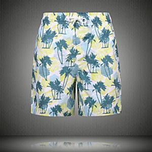 Men's Casual / Sporty Outdoor Sports Daily Beach Shorts Pants Coconut Tree Short Drawstring Elastic Drawstring Design Yellow miniinthebox