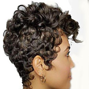 Synthetic Wig Afro Curly Bouncy Curl Pixie Cut Wig Short Black Synthetic Hair 12 inch Women's Fashionable Design Classic Cool Black miniinthebox