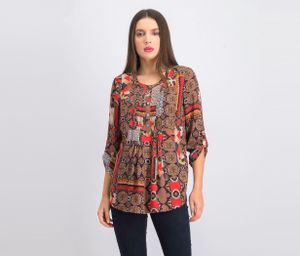Womens Bilson Pleat Detail Top  Dark Brown/Purple