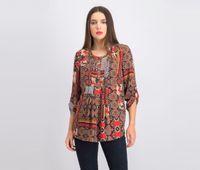 Womens Bilson Pleat Detail Top  Dark Brown/Purple - thumbnail