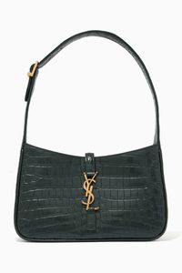 Le 5 À 7 Hobo Bag in Crocodile-embossed Shiny Leather