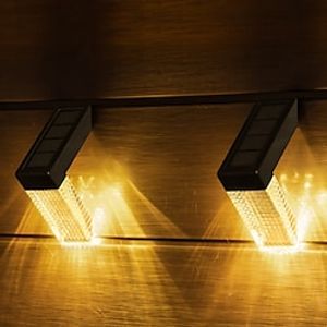 2pcs Solar Fence Lights Outdoor Stair Step Light IP65 Waterproof Deck Light 2 Modes Lighting Garden Fence Deck Backyard Walkway Decoration miniinthebox