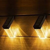 2pcs Solar Fence Lights Outdoor Stair Step Light IP65 Waterproof Deck Light 2 Modes Lighting Garden Fence Deck Backyard Walkway Decoration miniinthebox - thumbnail