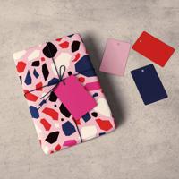 Bumble & Mouse Pink Terrazzo Gift Wrapping Paper - 2 Sheets (68 x 5 x 5 cm)