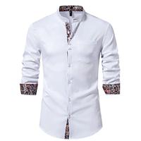 Men's Shirt Button Up Shirt Casual Shirt Summer Shirt Beach Shirt Black White Wine Long Sleeve Paisley Color Block Band Collar Hawaiian Holiday Button-Down Clothing Apparel Fashion Casual Comfortable Lightinthebox