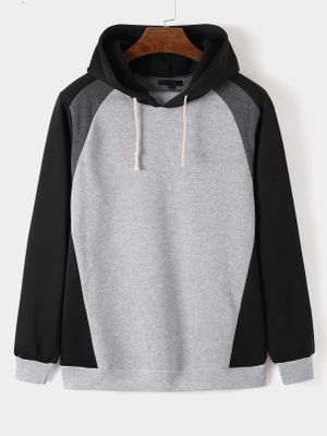 Men Fashion Winter Color Block Print Long Sleeve Hoodie Men Fashion Winter Color Block Print Long Sleeve Hoodie
