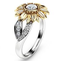 Elegant Zircon Sunflower Ring