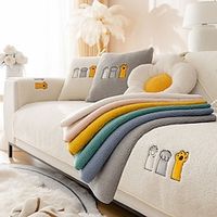 Sherpa Sofa Cover Plush Sofa Blanket Towel Couch Chair Seat Slipcover for Sectional Couch, Armchair, Loveseat, L shape,  Protector for Kids,Pet,Cats(Not Sold By A Set) miniinthebox - thumbnail