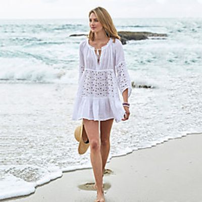 Women's A Line Dress Short Mini Dress White Long Sleeve Solid Color Spring Summer Casual / Daily Slim 2021 S M L XL XXL XXXL miniinthebox
