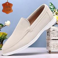 Men's Loafers Slip-Ons Formal Shoes Dress Shoes Suede Comfortable Slip Resistant Loafer Beige Lightinthebox