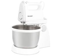 Sharp 250 Watt Turbo, 5 Speed Variable Control Stand Mixer, Stainless Steel Bowl, White - EM-SP21W3