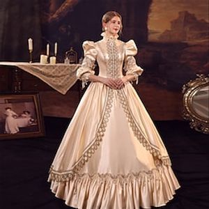 Princess Shakespeare Gothic Victorian Vintage Inspired Medieval Dress Cocktail Dress Prom Dress Women's Costume Vintage Cosplay Party Party / Evening Evening Party 3/4-Length Sleeve Ball Gown Dress miniinthebox