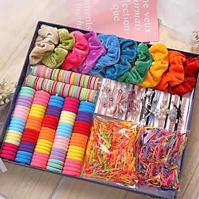 Shining Diva Scrunchies Hair Clips Rubber Band Ties Hairband With Gift Box Packaging Hair Accessory Set Lightinthebox