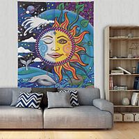 Tarot Divination Wall Tapestry Art Decor Blanket Curtain Hanging Home Bedroom Living Room Decoration Mysterious Bohemian Celestial Moon Sun miniinthebox - thumbnail