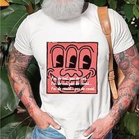 Men's Unisex T shirt Hot Stamping Cartoon Graphic Prints Crew Neck Street Daily Print Short Sleeve Tops Casual Designer Big and Tall Sports White Gray Navy Blue Lightinthebox - thumbnail