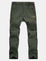 Mens Sport Pants Elastic Waist Soft Shell Warm Fleece Lined Waterproof Quick-Dry Outdoor Trouser