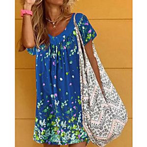 Women's Shift Dress Knee Length Dress Purple Green Sky Blue Red Short Sleeve Solid Color Spring Summer Casual / Daily 2021 S M L XL XXL XXXL miniinthebox