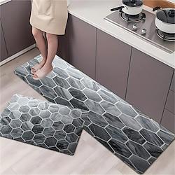 Geometric Grey Area Rug Kitchen Mat Non-Slip Oil Proof Floor Mat Livingroom Rug Indoor Outdoor Mat Bedroom Decor Bathroom Mat Entrance Rug Door Mat Lightinthebox