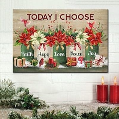 Christmas Wall Art Canvas Words Xmas Prints and Posters Abstract Portrait Pictures Decorative Fabric Painting For Living Room Pictures No Frame Lightinthebox