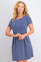 Womens Square Pattern Dress  Blue - thumbnail