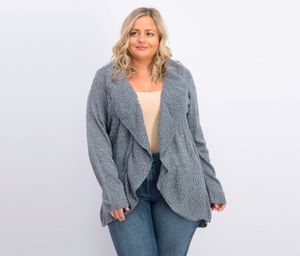 Womens Plus Size Cocoon Cardigan Sweater  Blue Mirage