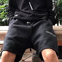 Men's Streetwear Athleisure Comfort Moisture Wicking Breathable Soft Outdoor Casual Daily Shorts Bermuda shorts Pants Solid Colored Letter Knee Length Drawstring Elastic Waist White Black / Summer miniinthebox - thumbnail