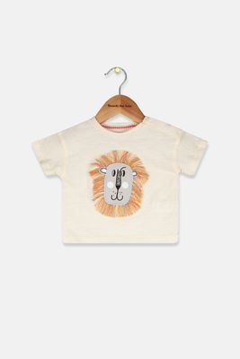 Toddler Boys Short Sleeve Tee Beige Toddler Boys Short Sleeve Tee Beige