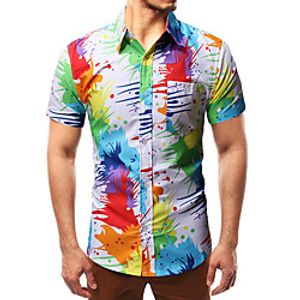 Men's Shirt Other Prints Graphic Short Sleeve Holiday Tops Beach White miniinthebox