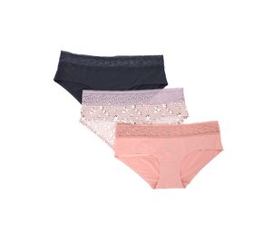 Womens 3 Pack Invisible Lines Hipster Fit Panty  Lavender/Pink/Grey