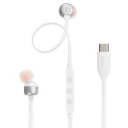 JBL TUNE USB-C Wired Hi-Res In-Ear Headphones, White JBLT310CWHT