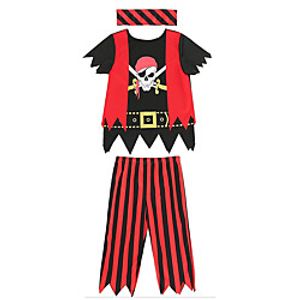 Pirates of the Caribbean Cosplay Costume Kid's Boys' Halloween Halloween Halloween Festival / Holiday Terylene RedBlack Easy Carnival Costumes Cool Skulls / Headpiece miniinthebox
