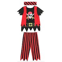 Pirates of the Caribbean Cosplay Costume Kid's Boys' Halloween Halloween Halloween Festival / Holiday Terylene RedBlack Easy Carnival Costumes Cool Skulls / Headpiece miniinthebox - thumbnail