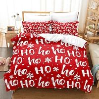Christmas Xmas Santa Claus Bedding Set Duvet Cover Set, 8 Pieces Comforter Cover With Zipper Closure Soft Microfiber Festival Bedding Gifts Christmas Decoration For Home miniinthebox - thumbnail