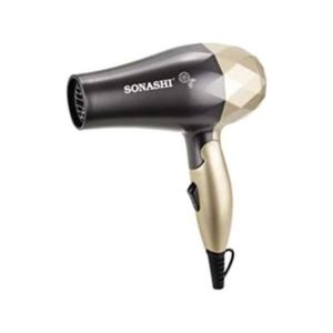 Sonashi Portable Mini Foldable Travel Hair Dryer 1200W, Gold/Black - SHD-5008