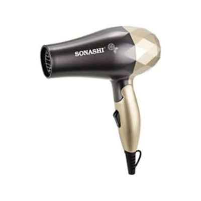 Sonashi Portable Mini Foldable Travel Hair Dryer 1200W, Gold/Black - SHD-5008