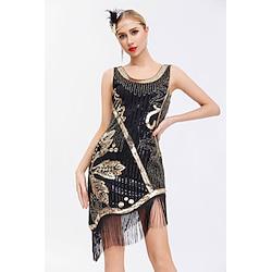 Retro Vintage Roaring 20s 1920s Flapper Dress Dress Cocktail Dress Women's Sequins Tassel Fringe Halloween Party / Evening Dress Lightinthebox