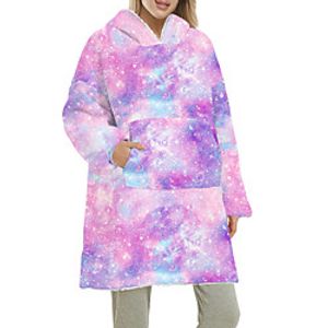 Women's Home Polyester Hooded Loungewear Long Sleeve Pocket Winter Tie Dye One-Size Black  Print Lightinthebox