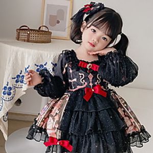 Ball Gown Knee Length Flower Girl Dresses Party Polyester Long Sleeve Square Neck with Belt Lightinthebox